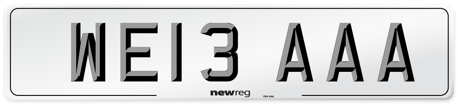 WE13 AAA Number Plate from New Reg